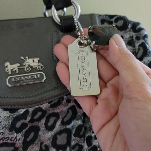 Coach Madison Calf Hair Brynne Leopard Satchel Bag - Picture 6 of 7